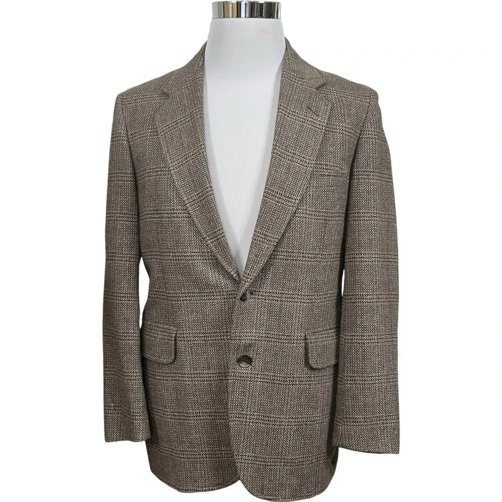 Hardy Amies Vintage Tweed Blazer Mens 40R Two Button Single‎ Vented Lined Office